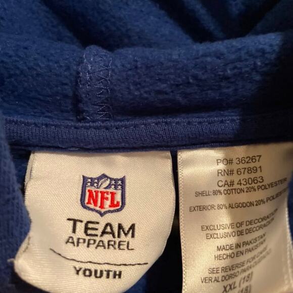 NFL Team Apparel New York Giants Youth XXL Pullover Hoodie - Picture 4 of 4